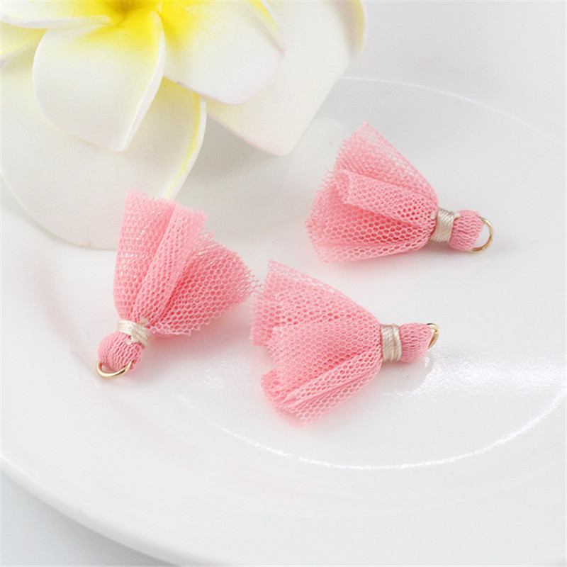 10Gb/Pack 25MM Mini Color Network Marle Pušķi Auskari Rotaslietas Kulons Apģērba Dekorācijas Aksesuāri Materiāls DIY Amatniecības piederumi