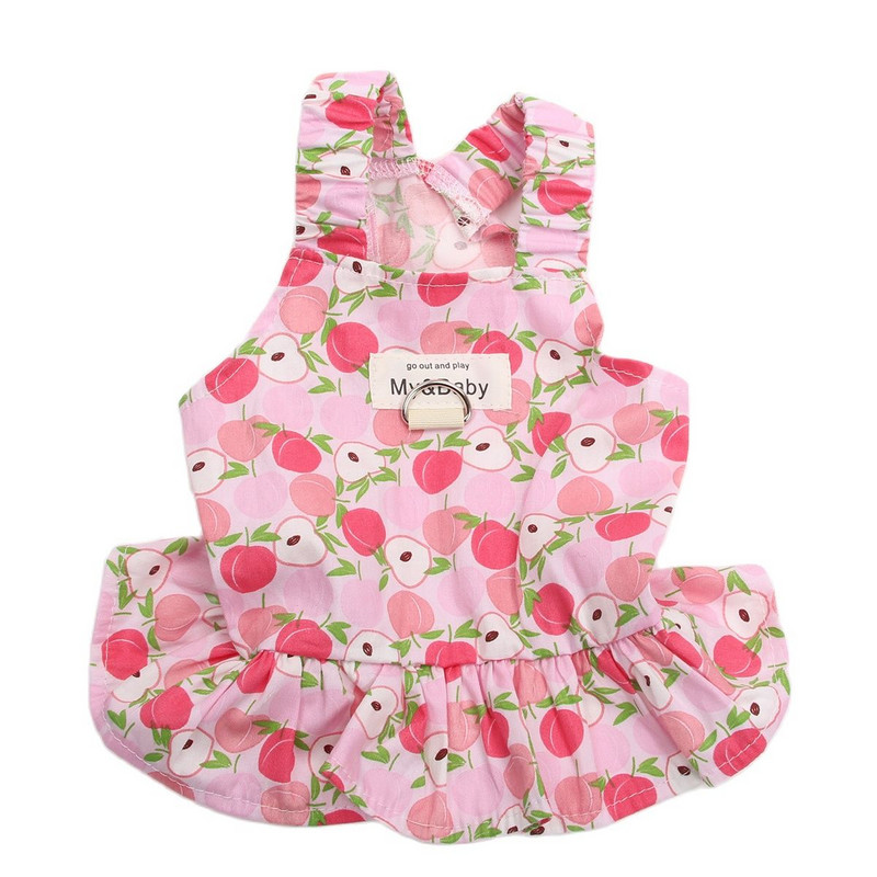 Нова флорална рокля за куче котка и подходяща каишка котка кученце пролет/лято дрехи 3 цвята 5 размера