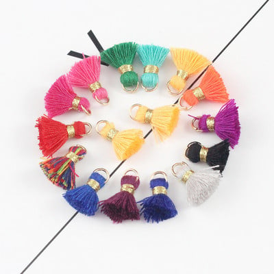 10PCS/Pack 12MM Mini Color Cotton Tassels Earring Jewelry Pendant Garment Decoration Accessories Materials DIY Crafts Supplies