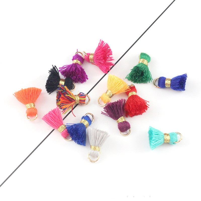 10Gb/Pack 12MM Mini Color Kokvilnas Pušķi Auskari Rotaslietas Kulons Apģērba Dekorācijas Piederumi Materiāli DIY Amatniecības piederumi