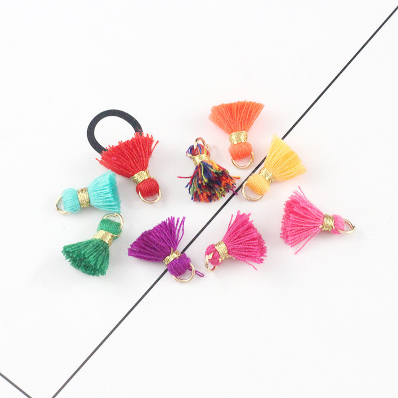 10Gb/Pack 12MM Mini Color Kokvilnas Pušķi Auskari Rotaslietas Kulons Apģērba Dekorācijas Piederumi Materiāli DIY Amatniecības piederumi