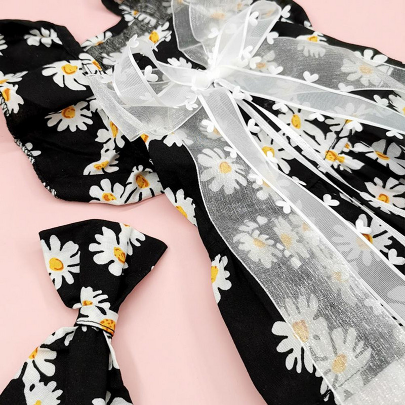 Vasaras kleita sunim jauks bantītis matadata kucēna svārki elpojošs bantītis mežģīņu princeses kleita kaķa divkājains apģērbs kucēna kostīms