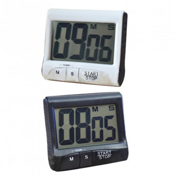 Голям 12/24H LCD цифров екран, кухненски таймер, обратно броене, часовник със задна стойка, силен алармен таймер за учене/кухненски инструменти