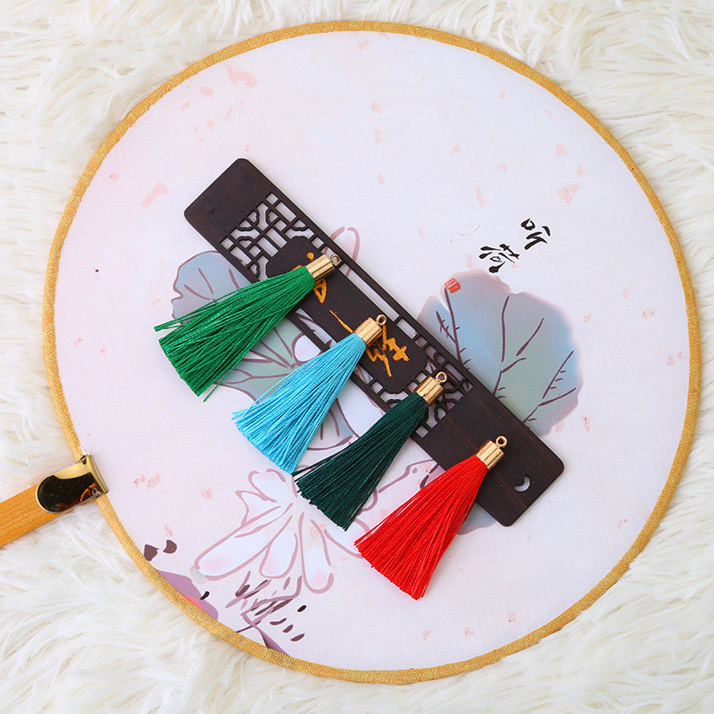 10-30Gb Metāla vāciņš Zīda pušķis Apdare Bārkstis DIY Auskari Atslēgu piekariņi Juvelierizstrādājumi Dekoratīvie aksesuāri Aizkaru kuloni Amatniecības pušķi