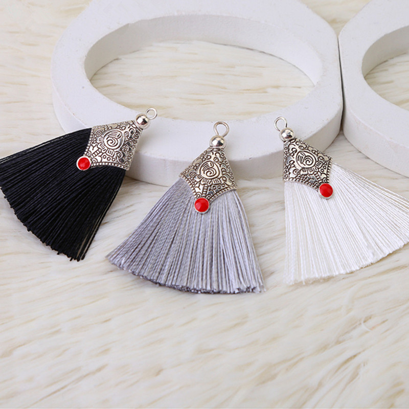 2-10Gb Metāla vāciņi Zīda pušķis Bārkstis Kulons DIY Amatniecība Materiāls Krāsa Pušķi Apdare Aizkari Dekors Auskari Rotaslietas Sastāvdaļas