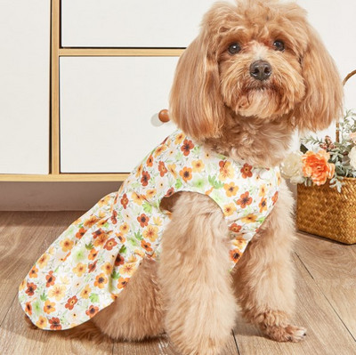 2022. gada jauns mājdzīvnieku apģērbs Vasaras svaigi rūtaini mājdzīvnieku svārki kaķim sunim plānas elpojošas vasaras kleitas Yorkie apģērbi kucēnu apģērbi 강아지옷