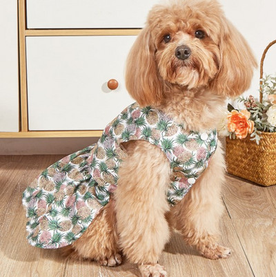 2022. gada jauns mājdzīvnieku apģērbs Vasaras svaigi rūtaini mājdzīvnieku svārki kaķim sunim plānas elpojošas vasaras kleitas Yorkie apģērbi kucēnu apģērbi 강아지옷