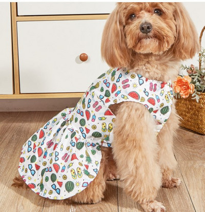 2022. gada jauns mājdzīvnieku apģērbs Vasaras svaigi rūtaini mājdzīvnieku svārki kaķim sunim plānas elpojošas vasaras kleitas Yorkie apģērbi kucēnu apģērbi 강아지옷