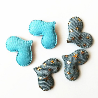 XUNZHE 5cm džinsa zelta zvaigzne Matu aksesuāri DIY Boutique Galvassegas Bez Barrette matu sprādzes Matu loki Apģērbu plāksteris