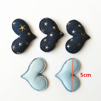 XUNZHE 5cm džinsa zelta zvaigzne Matu aksesuāri DIY Boutique Galvassegas Bez Barrette matu sprādzes Matu loki Apģērbu plāksteris
