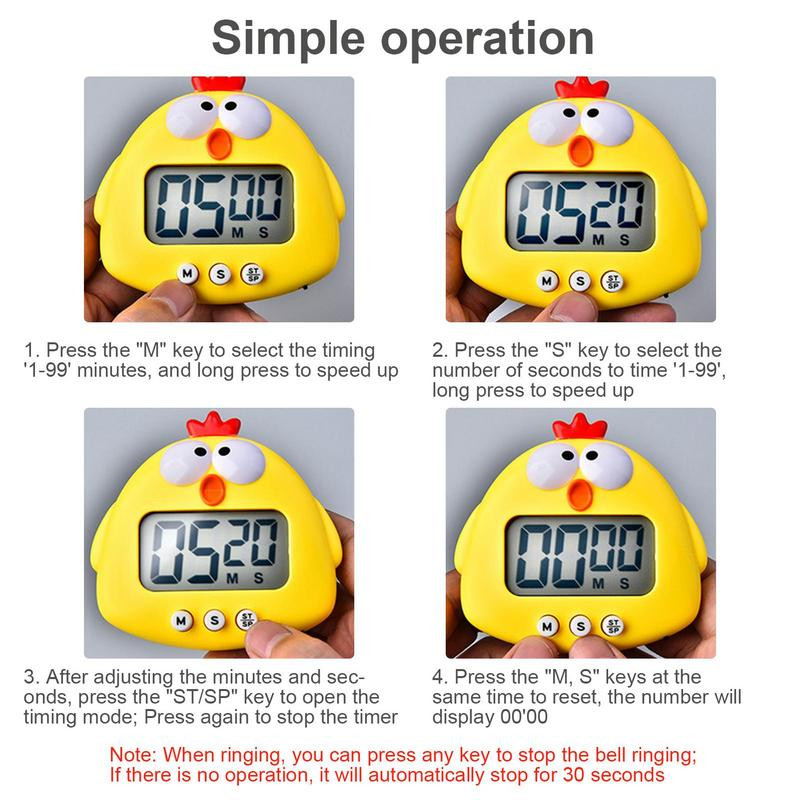 Digitālais virtuves taimeris Magnētiskais laika pārvaldības atpakaļskaitīšanas pulkstenis 1 gab. Unikāls dizains, liela displeja taimeris klasē un mājas mācībām