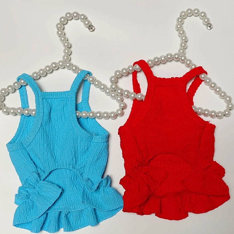 2023 Noua îmbrăcăminte pentru animale de companie de vară, în carouri, fustă pentru animale de companie, pisică, câine, rochie subțire, respirabilă, de vară, haine Yorkie, haine pentru cățeluși