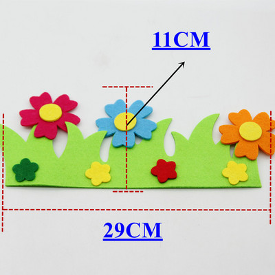 1 gab. Jauns amatniecības filca auduma filcs griešanas ziedu zāle žoga aplikācijas bērnu istabai Sākums DIY sienas uzlīmes bērnudārza dekorēšana