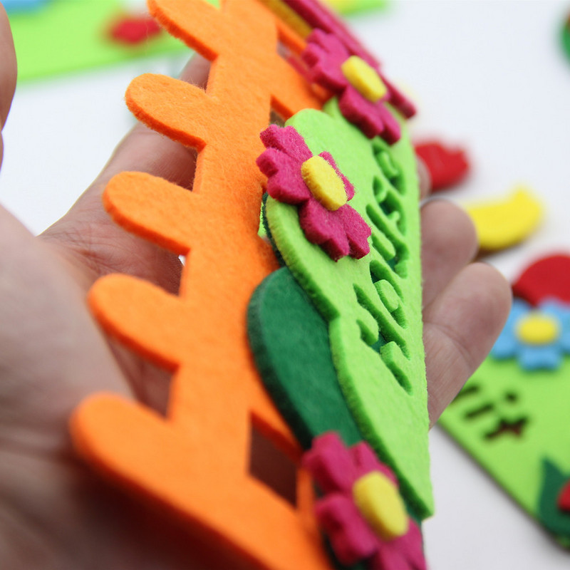 1 gab. Jauns amatniecības filca auduma filcs griešanas ziedu zāle žoga aplikācijas bērnu istabai Sākums DIY sienas uzlīmes bērnudārza dekorēšana