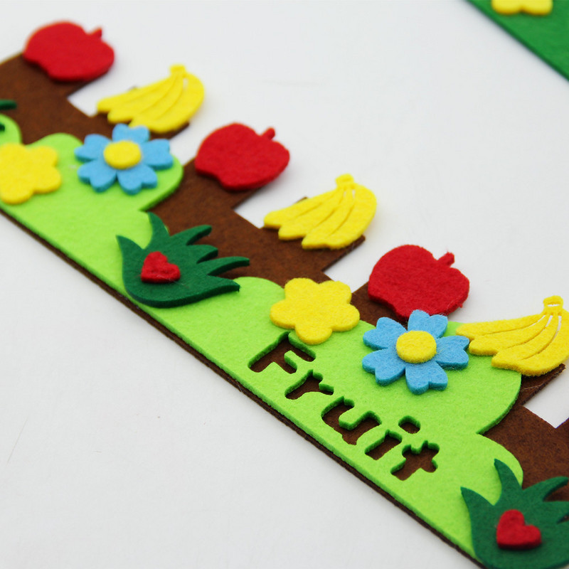 1 gab. Jauns amatniecības filca auduma filcs griešanas ziedu zāle žoga aplikācijas bērnu istabai Sākums DIY sienas uzlīmes bērnudārza dekorēšana