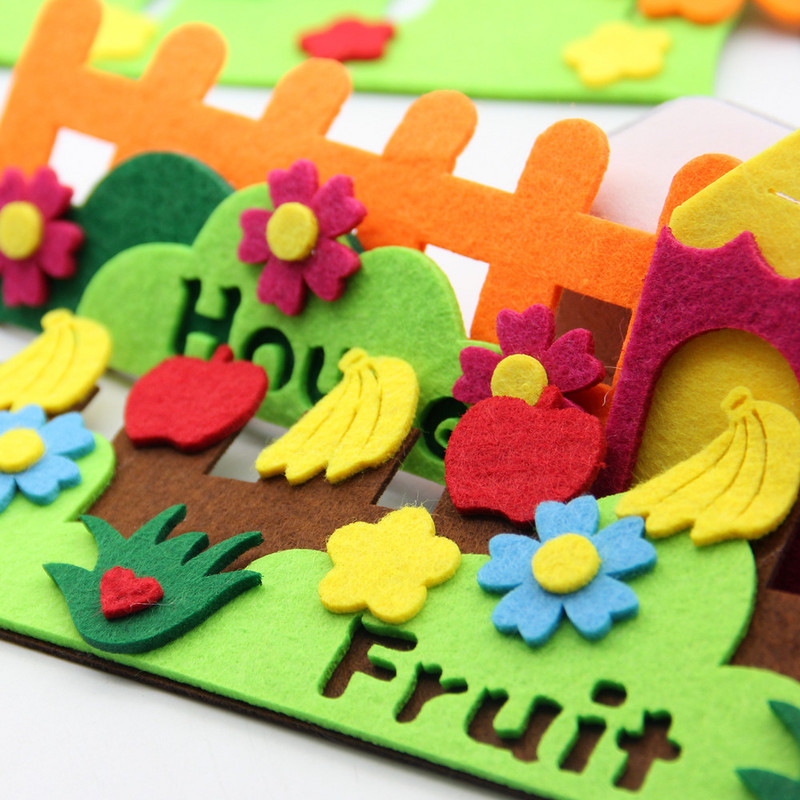 1 gab. Jauns amatniecības filca auduma filcs griešanas ziedu zāle žoga aplikācijas bērnu istabai Sākums DIY sienas uzlīmes bērnudārza dekorēšana