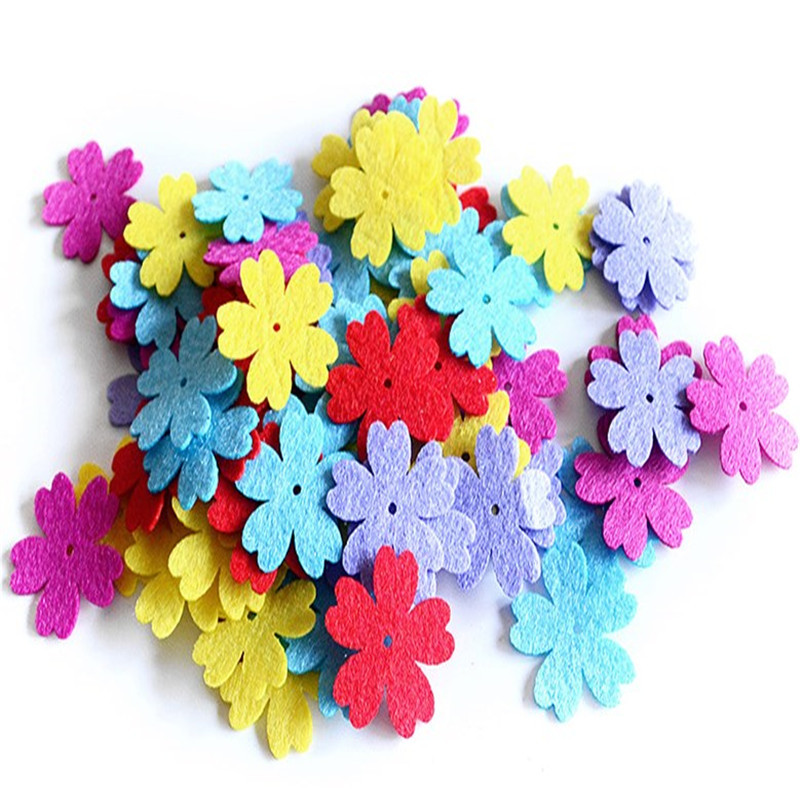 100 loksnes vilnas filcēšana ziedi DIY amatniecības filca komplekts adatu filcēšana šūšanas ielāps uz apģērba mājas dekors filcs Ziedi Ziemassvētku filcs