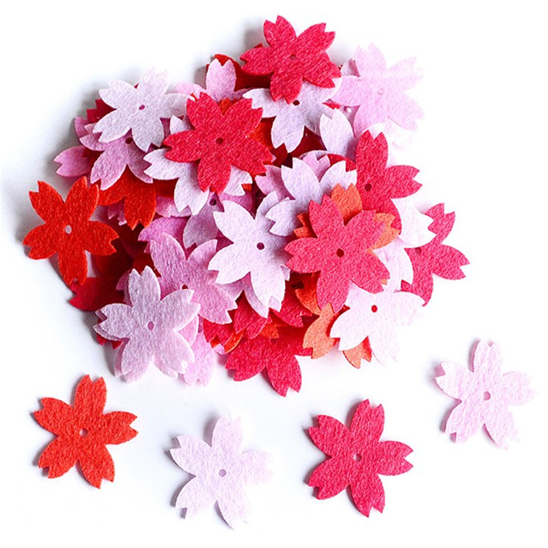100 loksnes vilnas filcēšana ziedi DIY amatniecības filca komplekts adatu filcēšana šūšanas ielāps uz apģērba mājas dekors filcs Ziedi Ziemassvētku filcs
