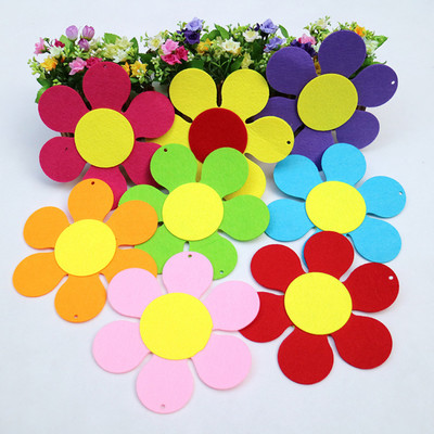 XICC Autocolante de perete cu flori colorate de dimensiuni mari Țesătură din pâslă Decorare pentru grădiniță Nețesute Accesorii pentru artizanat cu flori mari cu șase petale