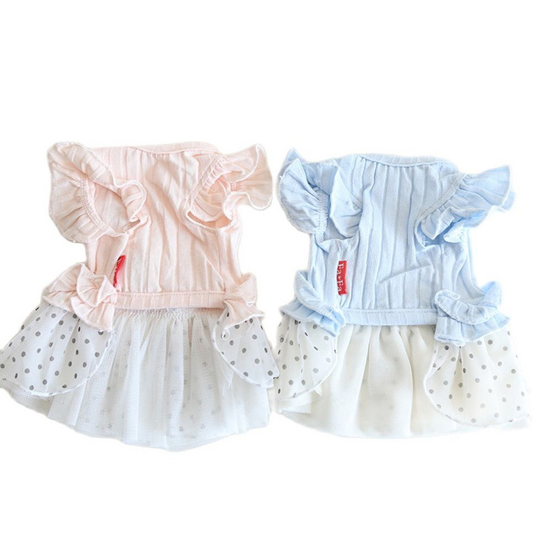 Koerte ja kasside kleit seelik pulgakomm, mustad täpid Disain Lemmiklooma kutsika kevad/suveriided 2 värvi