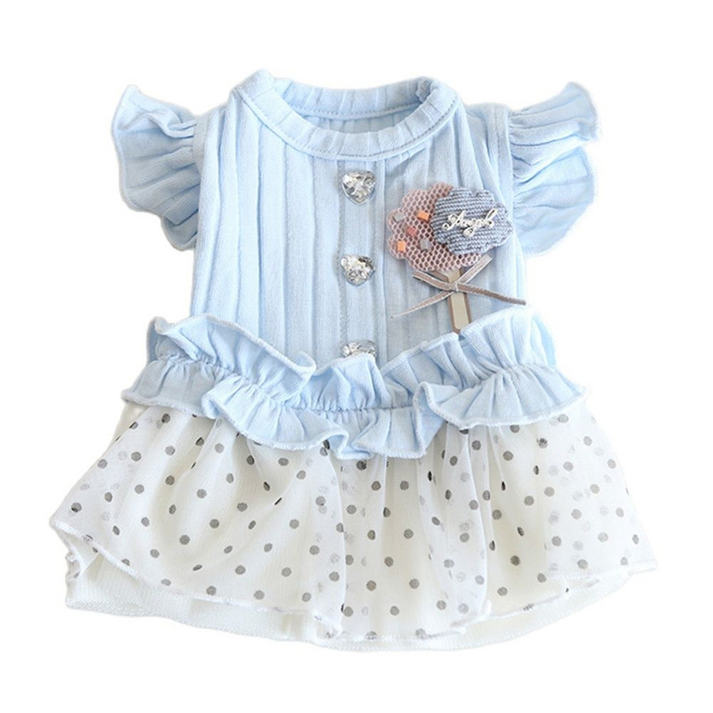 Koerte ja kasside kleit seelik pulgakomm, mustad täpid Disain Lemmiklooma kutsika kevad/suveriided 2 värvi