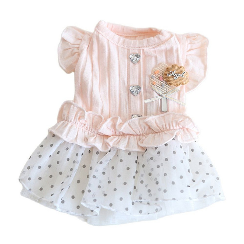 Koerte ja kasside kleit seelik pulgakomm, mustad täpid Disain Lemmiklooma kutsika kevad/suveriided 2 värvi