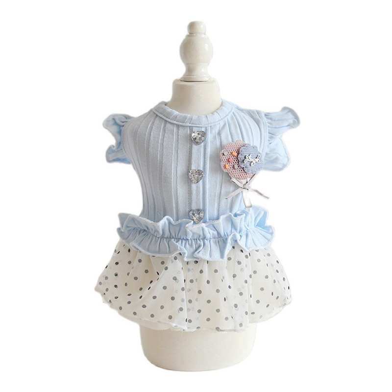 Koerte ja kasside kleit seelik pulgakomm, mustad täpid Disain Lemmiklooma kutsika kevad/suveriided 2 värvi