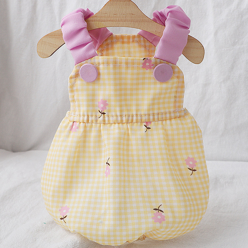 Vasaras puķu rūtainu kleita Mājdzīvnieku suņu drēbes Kleitas Iekari Svārki Apģērbs Suņiem Veste Maza Jauka Čivavas Apdruka Maziem Suņiem