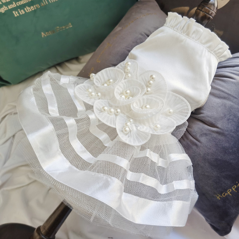 Lemmikloomariided Valged Lemmikloomatarbed Mood Pits Koera Pulmakleit Printsess Kleit Koerte Aksessuaarid Koerariided Koerte riietamise tööriist