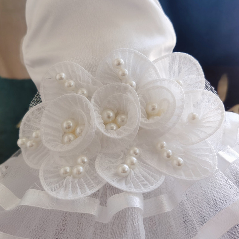 Lemmikloomariided Valged Lemmikloomatarbed Mood Pits Koera Pulmakleit Printsess Kleit Koerte Aksessuaarid Koerariided Koerte riietamise tööriist