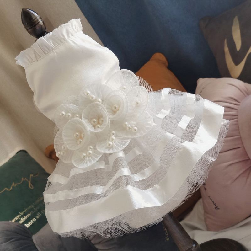 Lemmikloomariided Valged Lemmikloomatarbed Mood Pits Koera Pulmakleit Printsess Kleit Koerte Aksessuaarid Koerariided Koerte riietamise tööriist