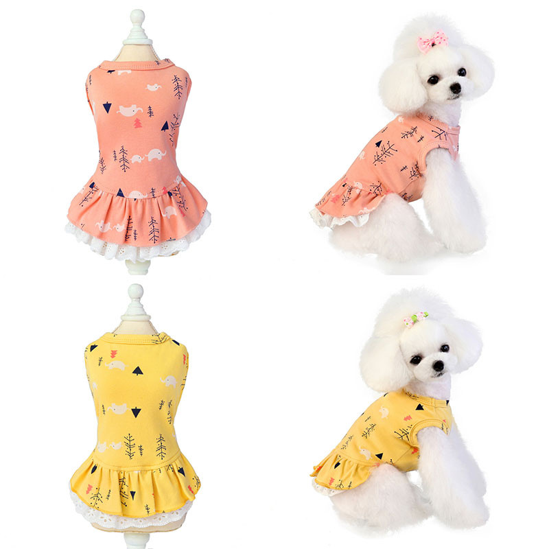 Βαμβακερά φορέματα Puppy Cat για Yorkies Chihuahua Clean Clothing Μαλακά βαμβακερά κατοικίδια Ρούχα για σκύλους γάτες Φόρεμα με μαλακό ανθεκτικό φούστα