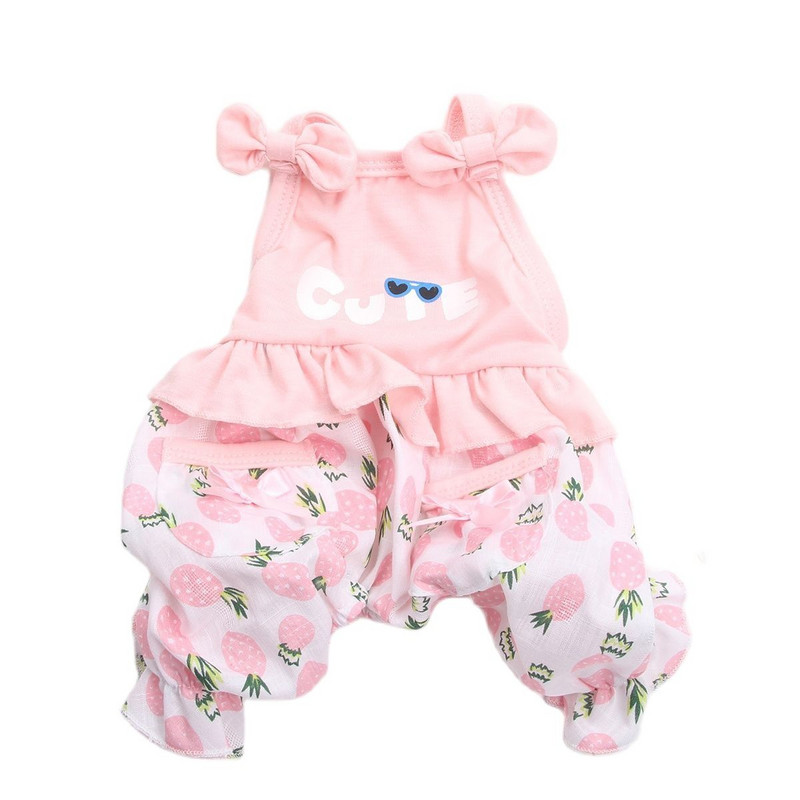 Suņa kaķa kombinezona kleita jauks ananāsu dizains suns kaķis pavasara/vasaras elpojošs apģērbs, apģērbs