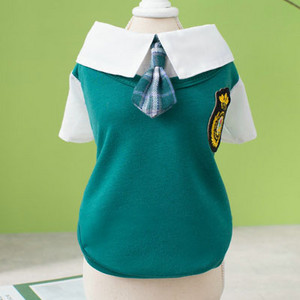 Koledžas stila suņu krekls kleita mājdzīvnieku apģērbs pavasaris un vasara pāriem apģērbi suņu krekliem kapuces kucēna kaķa svārki maziem suņiem XS