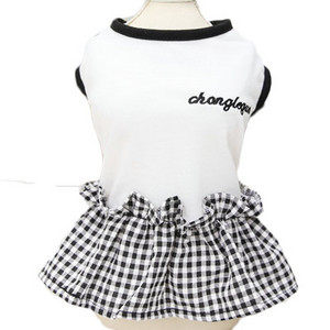 Koledžas stila suņu krekls kleita mājdzīvnieku apģērbs pavasaris un vasara pāriem apģērbi suņu krekliem kapuces kucēna kaķa svārki maziem suņiem XS