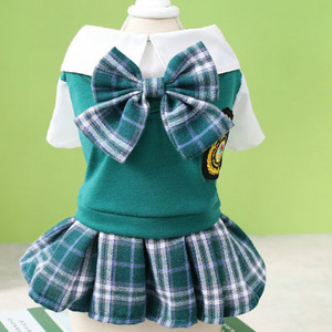 Koledžas stila suņu krekls kleita mājdzīvnieku apģērbs pavasaris un vasara pāriem apģērbi suņu krekliem kapuces kucēna kaķa svārki maziem suņiem XS