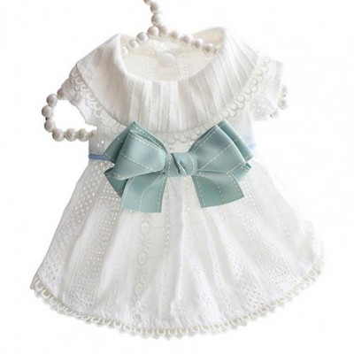 Elpojoša mājdzīvnieka kleita ar bantīti. Dizains Dekoratīvs elpojošs mājdzīvnieku suņiem kaķu kleita bez piedurknēm vasaras ballītei Mazu suņu apģērbs