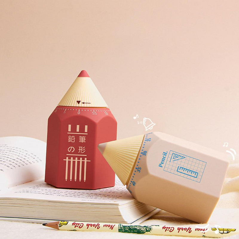 Virtuves taimeris radoša forma Precīza laika noteikšana plastmasas zīmuļa formas modinātāja taimera darbvirsmas ornaments mājas sīkrīka laika atgādinājumam