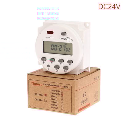 1 vnt Skaitmeninis LCD maitinimo laikmatis Programuojamas laiko jungiklio relė CN101 laikmačio jungiklis Maitinimo laikmatis 12V 24V 110V 220V CN101A