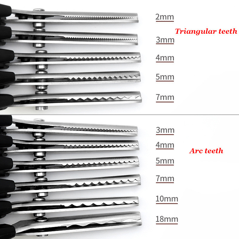 Nerūdijančio plieno žirklės Nėrinių žirklės Profesionalios siuvimo Zig Zag Cut Tailor Drabužiai Audinys Oda Dantytos Siuvimo Žirklės