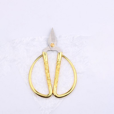 Nerūsējošā tērauda šūšanas zelta šķēres Īss griezējs Izturīgs vintage izšūšanas drēbnieks Šķēres auduma griezējs Amatniecības rīks šūšanai