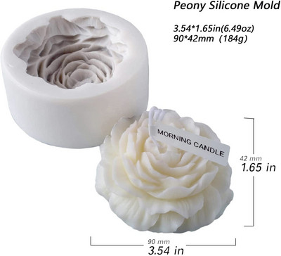 Didelis bijūnų silikono žvakės formos Aromaterapinis gipso muilo dervos gėlių pelėsis Gimtadienio šventė Dovana vestuvių suvenyrai Namų dekoras
