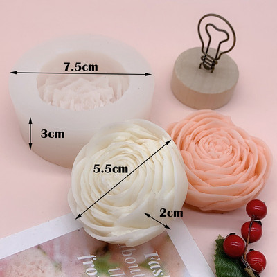 Didelis bijūnų silikono žvakės formos Aromaterapinis gipso muilo dervos gėlių pelėsis Gimtadienio šventė Dovana vestuvių suvenyrai Namų dekoras