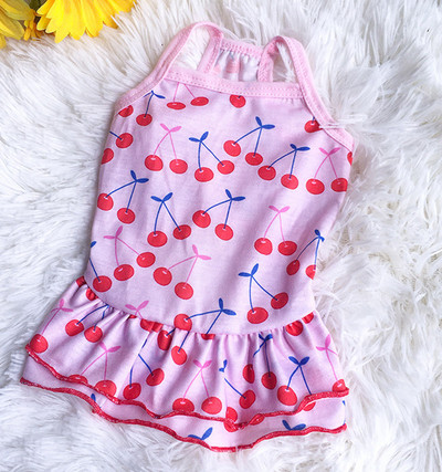 Jauka kucēna princeses kleita Mājdzīvnieku puķaini svārki suns kaķis kokvilnas bikšturi mežģīnes Tills bez piedurknēm mētelis apģērbs kūka kleita ar bantīti