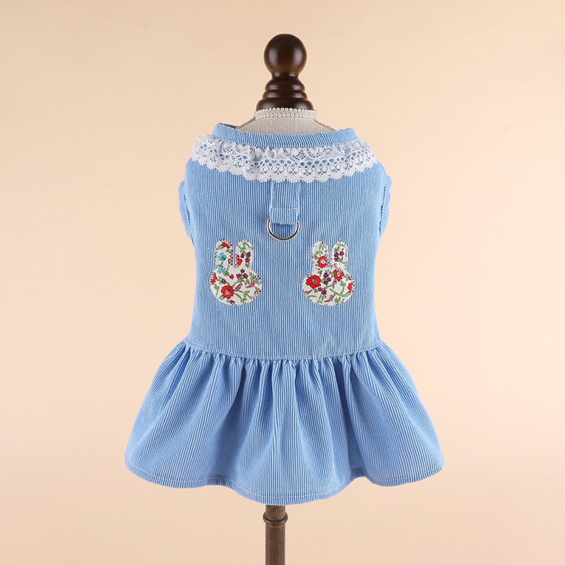 Mājdzīvnieku suņu kleita Apģērbi Mājdzīvnieku kleita ar apaļu kaklu Apburoša, mīksta, ērti svārki, režģu savienošana, lolojumdzīvnieku piederumi bez piedurknēm