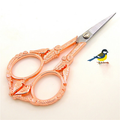 Lily Pattern Design European Retro Profesionālās Šūšanas Šķēres Šūšanas Izejmateriāli Zelta šķēres MINI Antīkās Šķēres Audumam