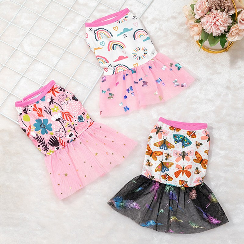 Κουτάβι καλοκαιρινά ρούχα Φόρεμα για σκύλους Φούστα για κατοικίδια Τσιουάουα Γαλλικό μπουλντόγκ Πριγκίπισσα Φόρεμα σκυλιών Ρούχα για μικρά σκυλιά Είδη κατοικίδιων ζώων