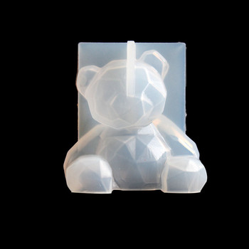 Καλούπι σιλικόνης 3D Stereo Bear DIY Κερί σε σχήμα Ζώου Γύψινο σαπούνι Κερί Προμήθειες κατασκευής Χειροποίητη διακόσμηση για κέικ σοκολάτας