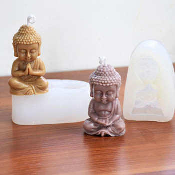 DIY Buddha Candle Mould Silicone 3D Buddha Gypsum Soap Cement Resin Mold Festival Gift Making Church Candle Production Supplies