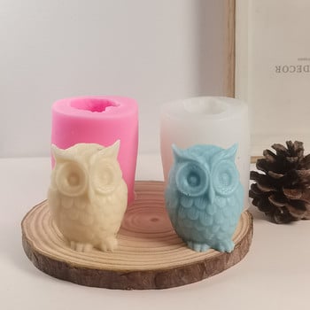 Καλούπι σιλικόνης για κουκουβάγια 3D Diy Cute Little Animal Candle Supplies Manufacturing Handmade Soap Plaster Craft Resin Mold Decor home Δώρο